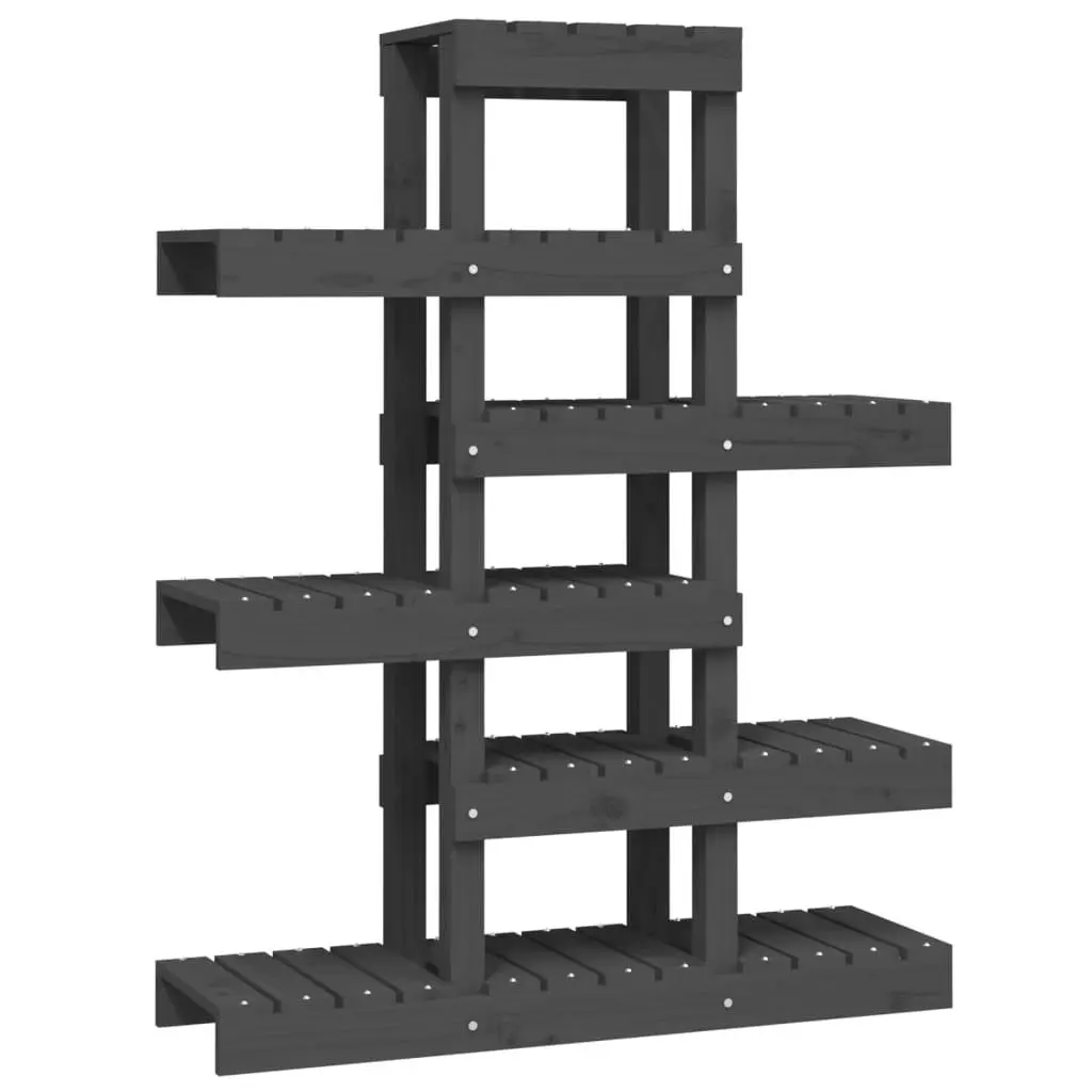 vidaXL Plantestativ grå 85x25x109,5 cm heltre furu