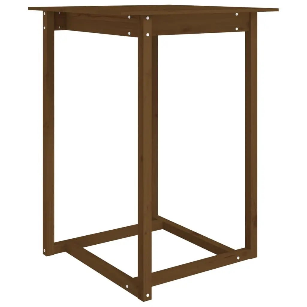 vidaXL Barbord honningbrun 80x80x110 cm heltre furu