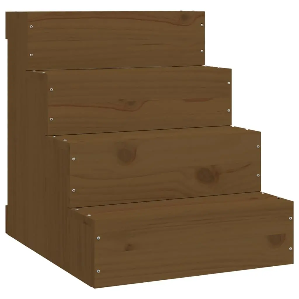 vidaXL Kjæledyrstrapp honningbrun 40x49x47 cm heltre furu