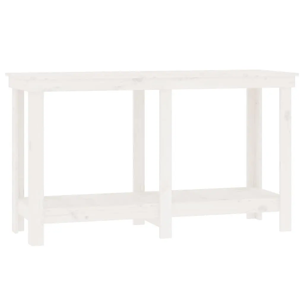 vidaXL Arbeidsbenk hvit 140x50x80 cm heltre furu