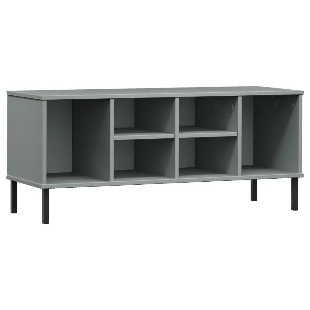 vidaXL Skohylle med metallben grå 106x35x45 cm heltre OSLO