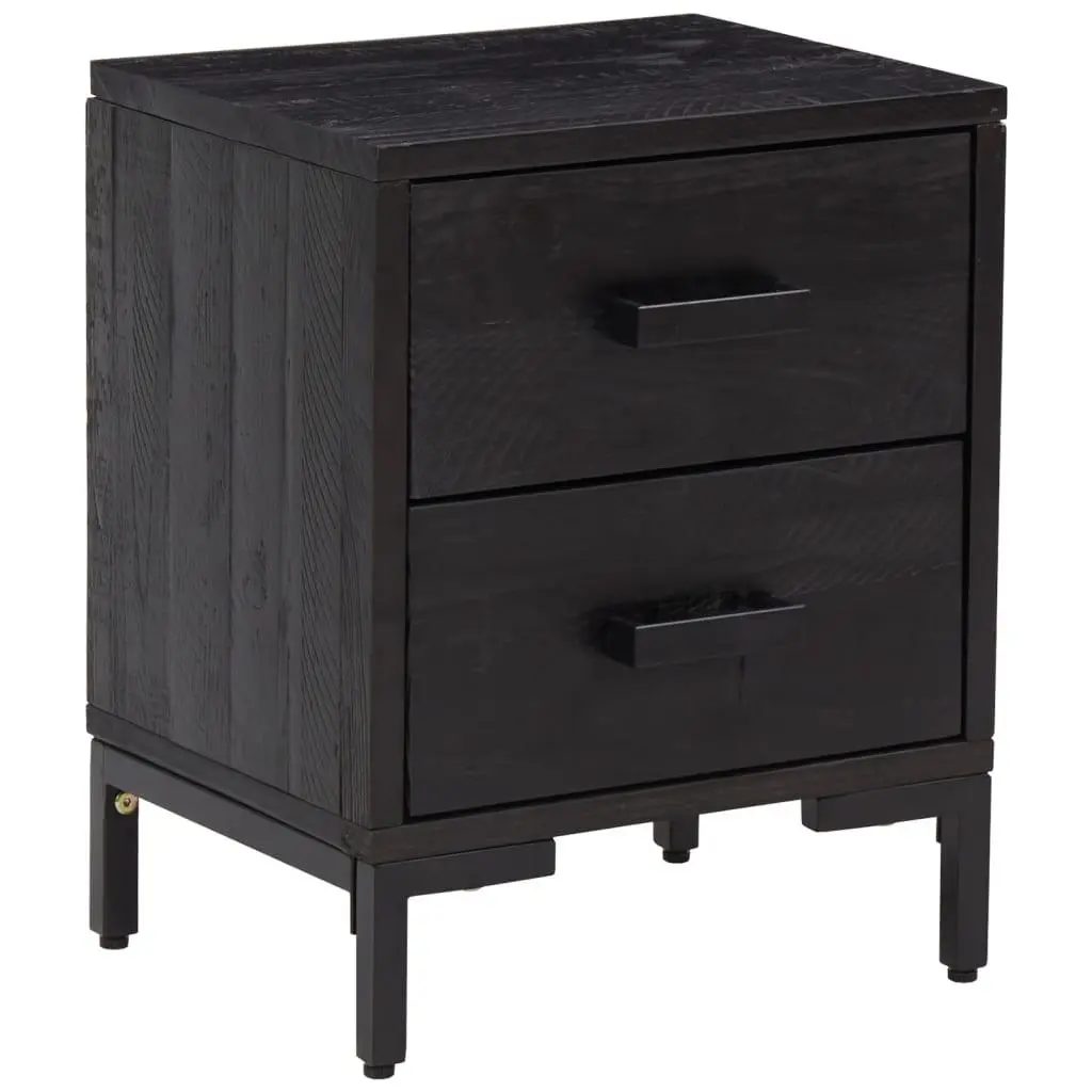 vidaXL Nattbord svart 36x30x45 cm heltre furu