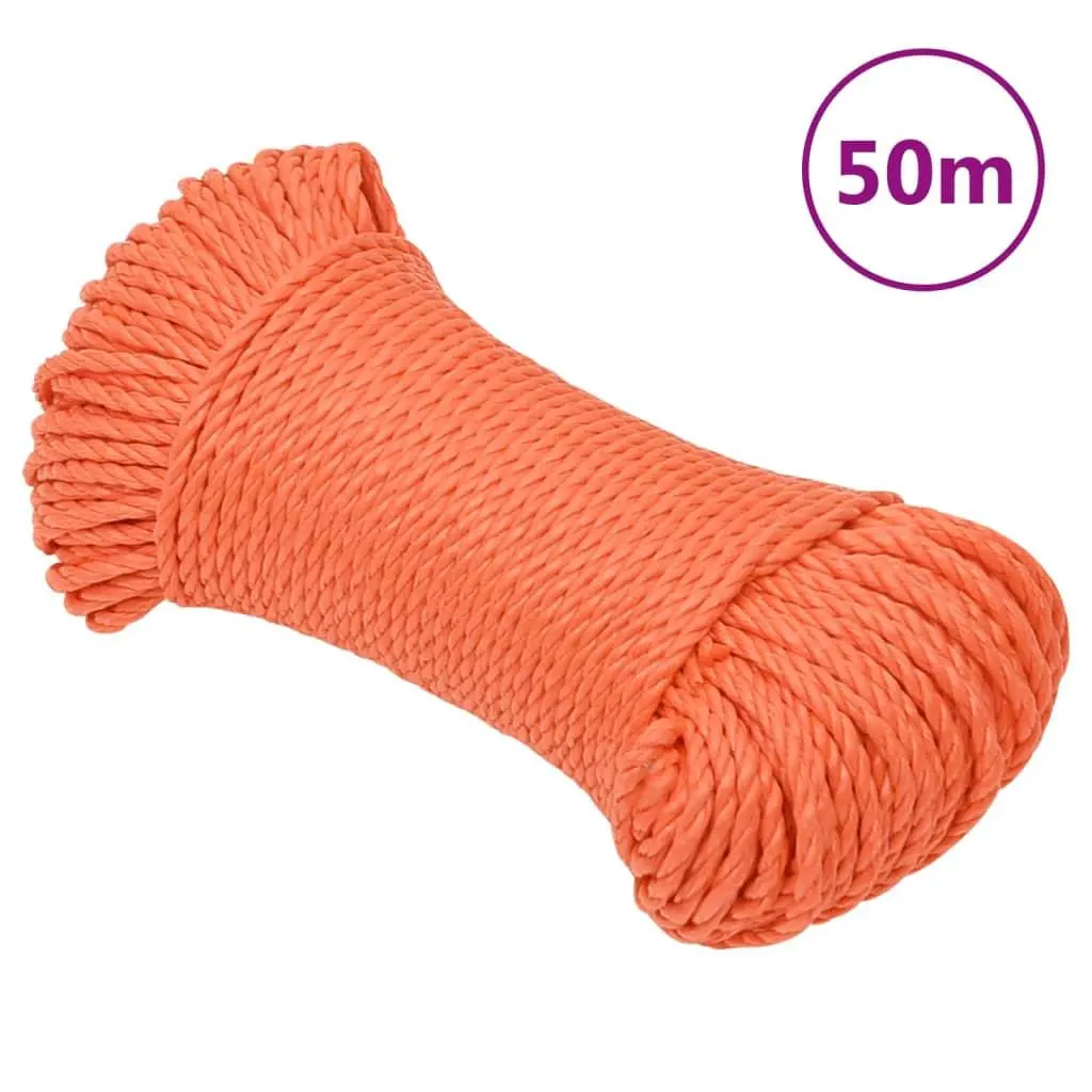 vidaXL Arbeidstau oransje 8 mm 50 m polypropylen