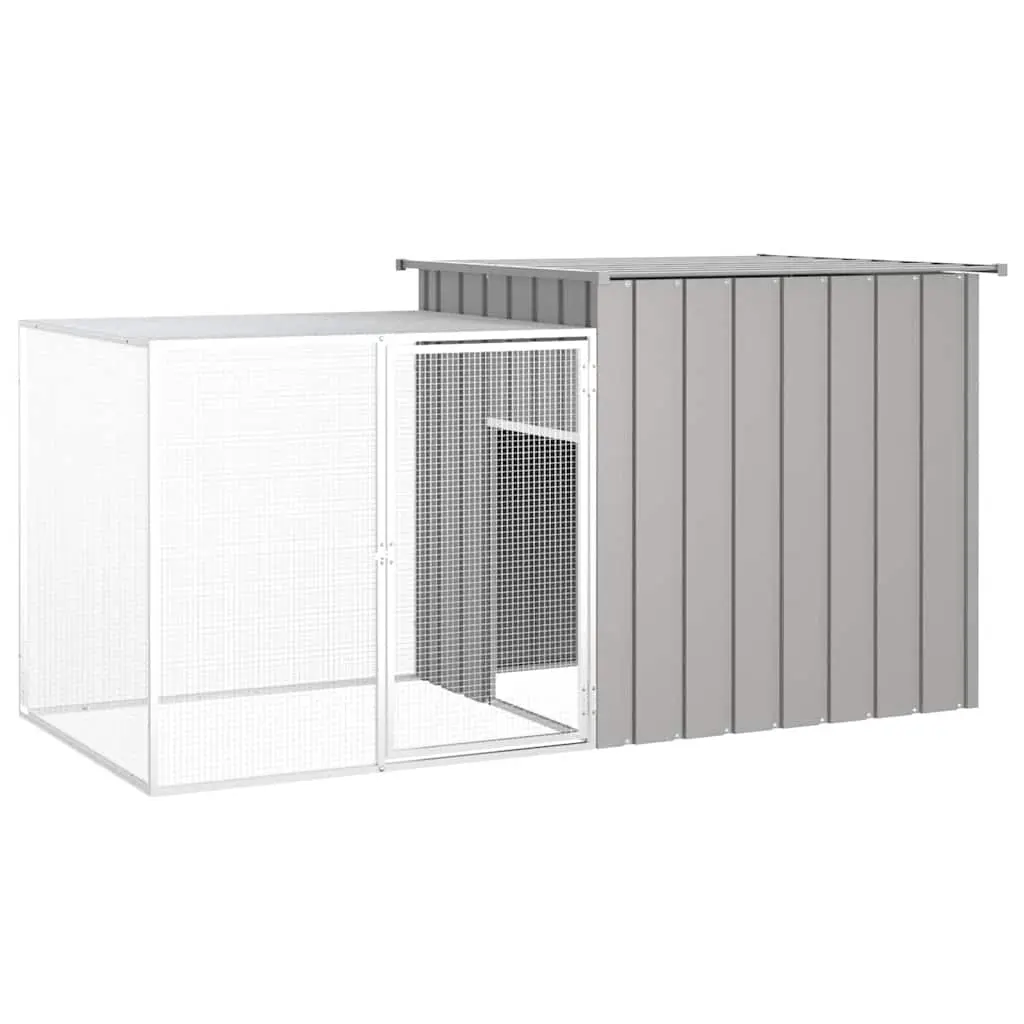 vidaXL Kaninbur grå 200x91x100 cm galvanisert stål