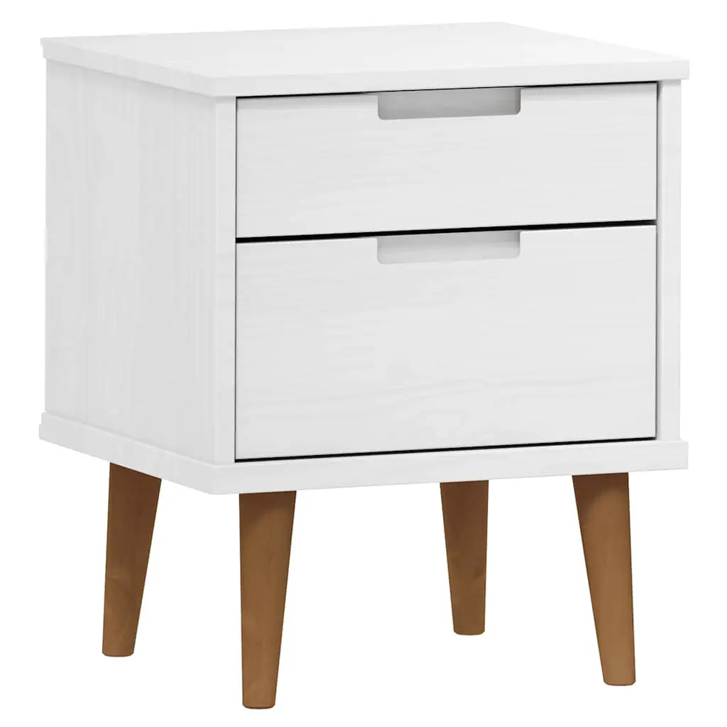 vidaXL Nattbord MOLDE hvit 40x35x48 cm heltre furu