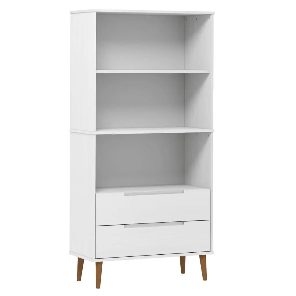 vidaXL Bokhylle MOLDE hvit 85x35x170,5 cm heltre furu
