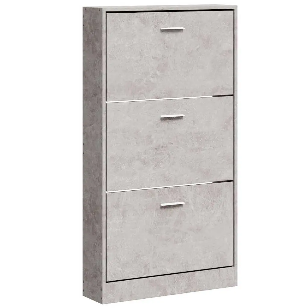 vidaXL Skoskap betonggrå 59x17x108 cm konstruert tre