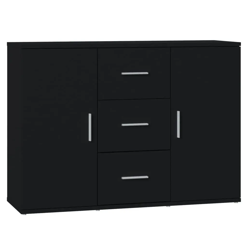 vidaXL Skjenk svart 91x29,5x65 cm konstruert tre