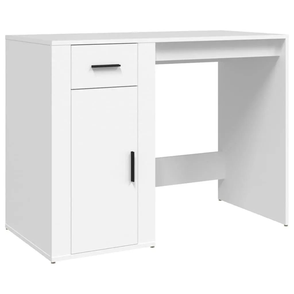 vidaXL Skrivebord hvit 100x49x75 cm konstruert tre