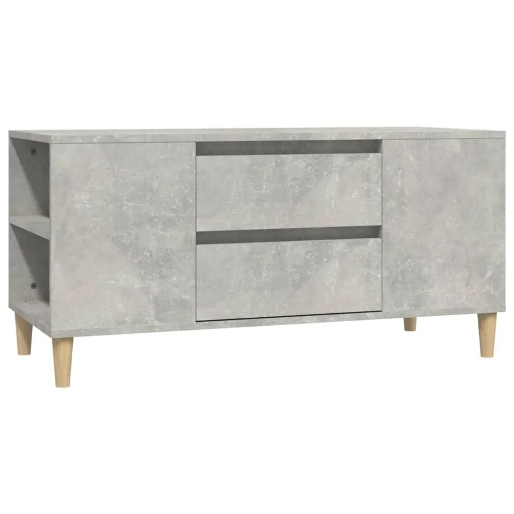 vidaXL TV-benk betonggrå 102x44,5x50 cm konstruert tre