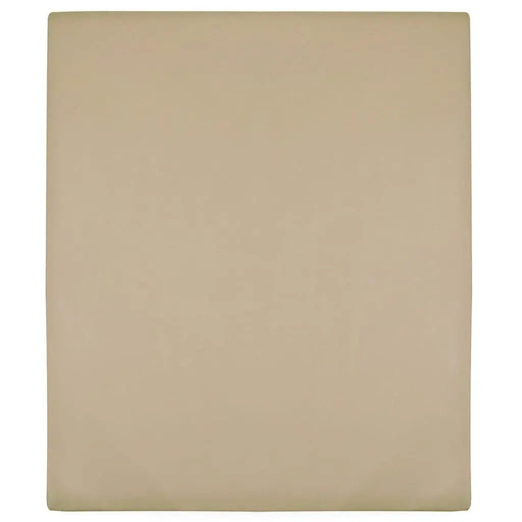 vidaXL Jerseylaken gråbrun 160x200 cm bomull
