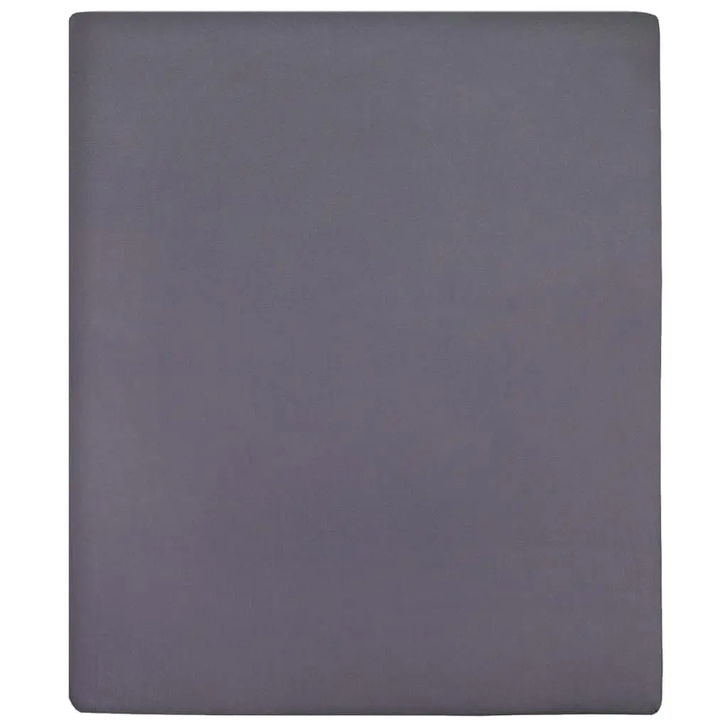vidaXL Jerseylaken antrasitt 100x200cm bomull