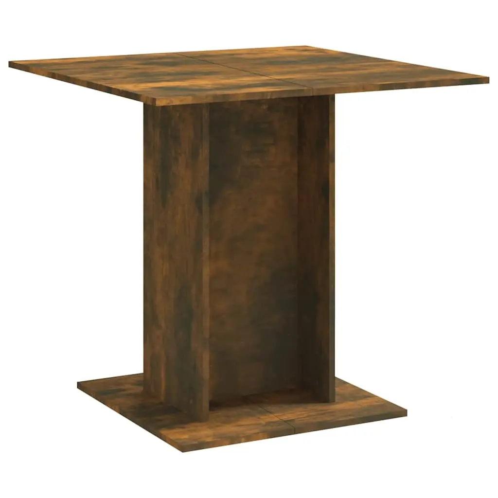 vidaXL Spisebord røkt eik 80x80x75 cm konstruert tre