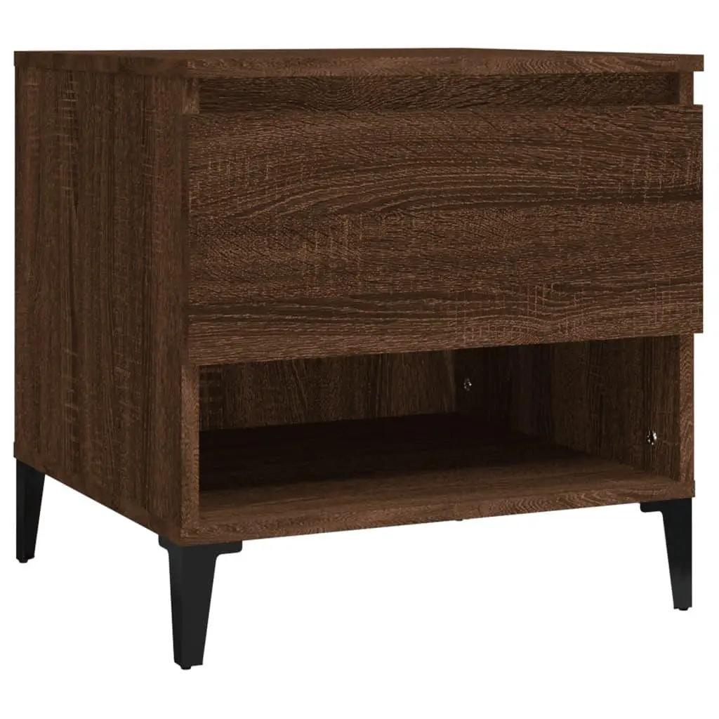 vidaXL Sidebord brun eik 50x46x50 cm konstruert tre