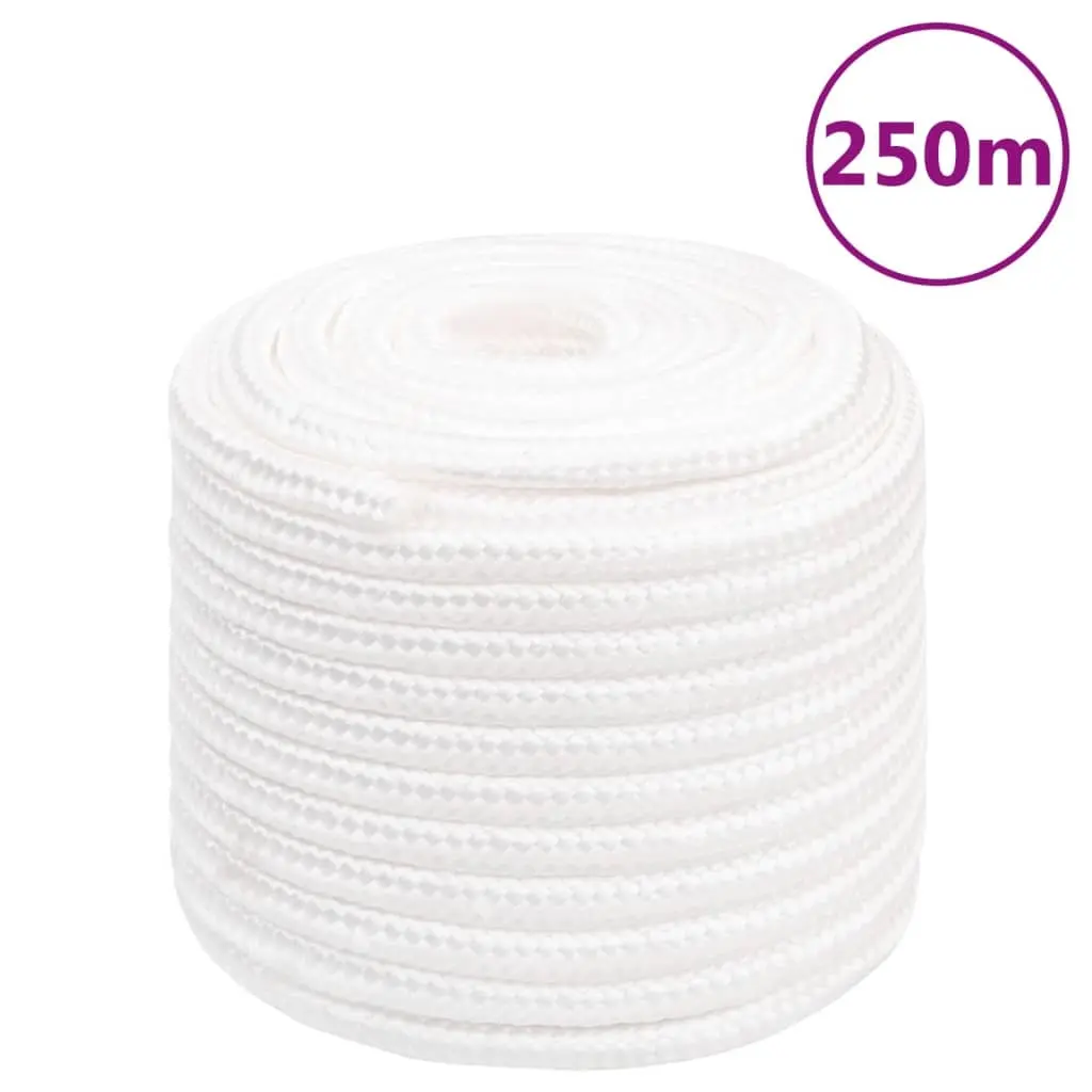 vidaXL Båttau helhvit 16 mm 250 m polypropylen