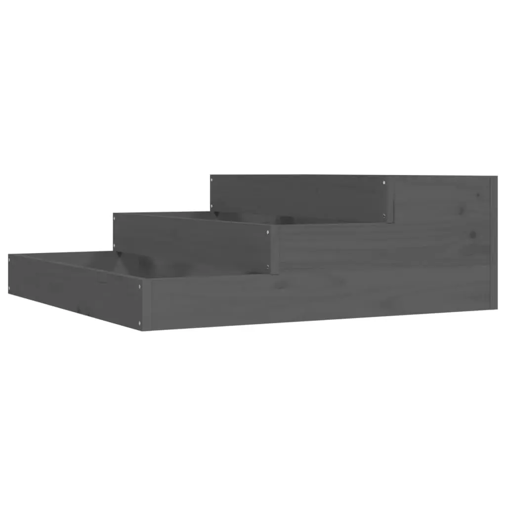 vidaXL Plantekasse grå 78x78x27 cm heltre furu