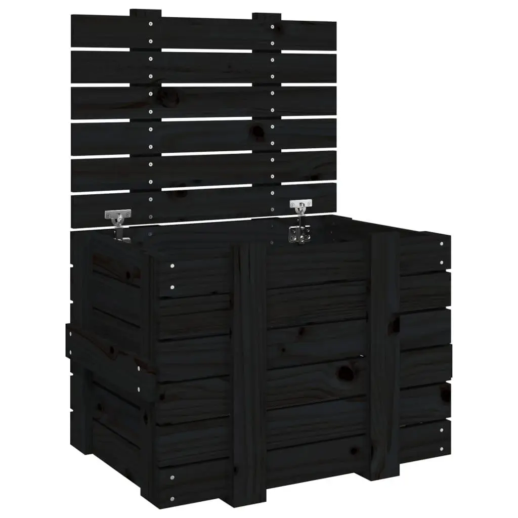 vidaXL Putekasse svart 58x40,5x42 cm heltre furu