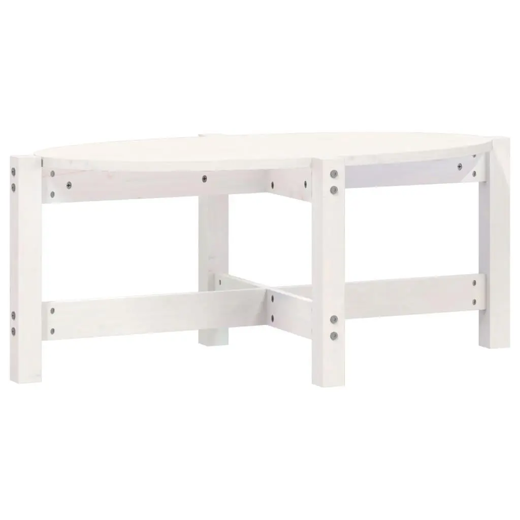 vidaXL Salongbord hvit 87x48x35 cm heltre furu