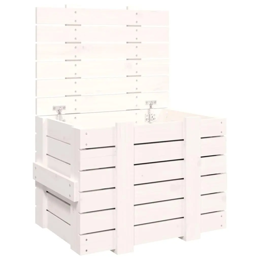 vidaXL Putekasse hvit 58x40,5x42 cm heltre furu
