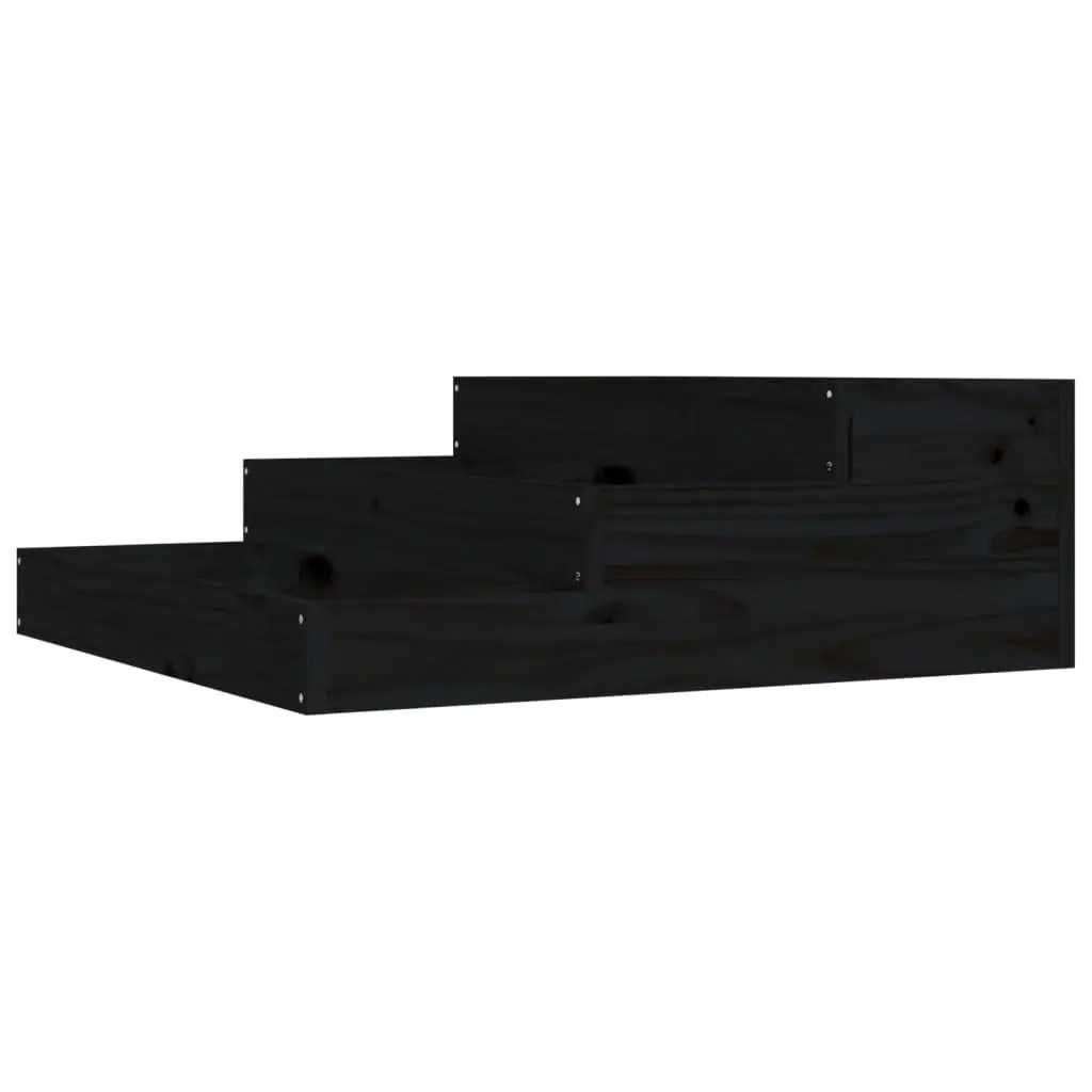 vidaXL Plantekasse svart 78x78x27 cm heltre furu