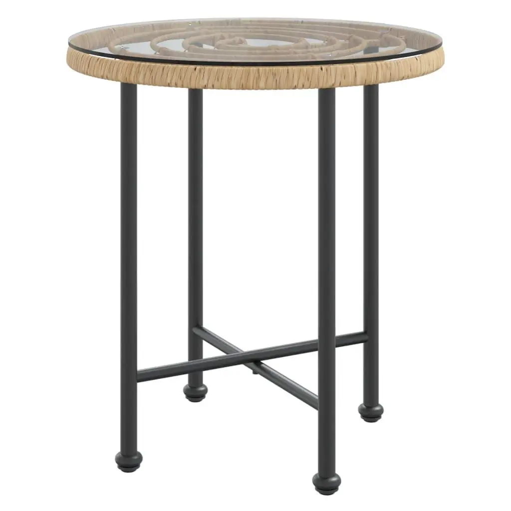 vidaXL Spisebord Ø50 cm herdet glass og stål
