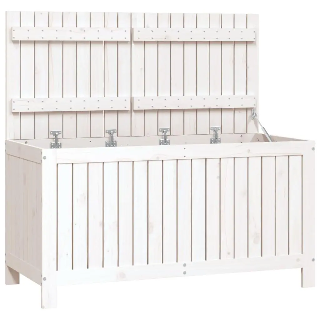 vidaXL Putekasse hvid 121x55x64 cm heltre furu