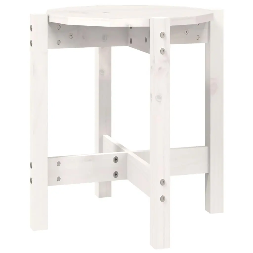vidaXL Salongbord hvit Ø 42,5x45 cm heltre furu