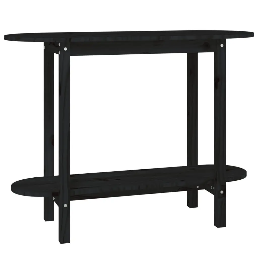 vidaXL Konsollbord svart 110x40x80 cm heltre furu