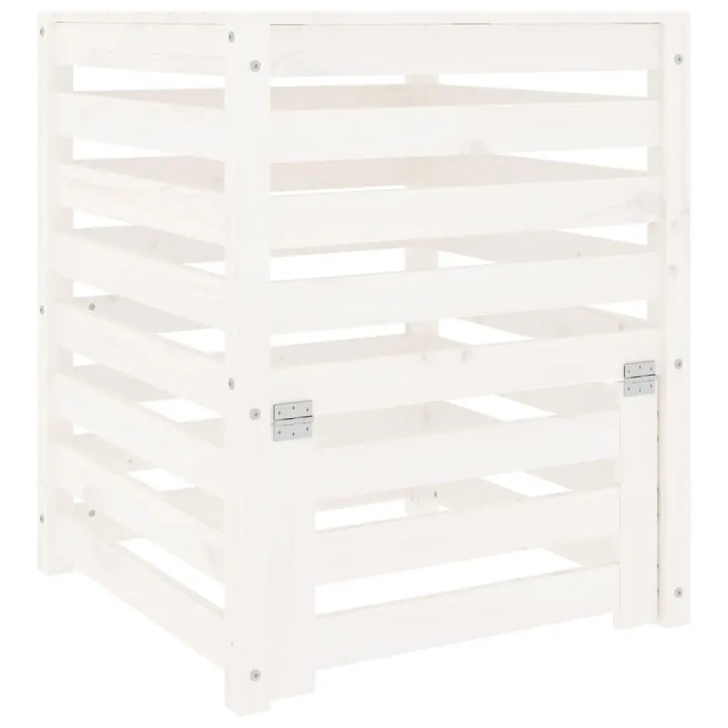 vidaXL Kompostkasse hvid 63,5x63,5x77,5 cm heltre furu