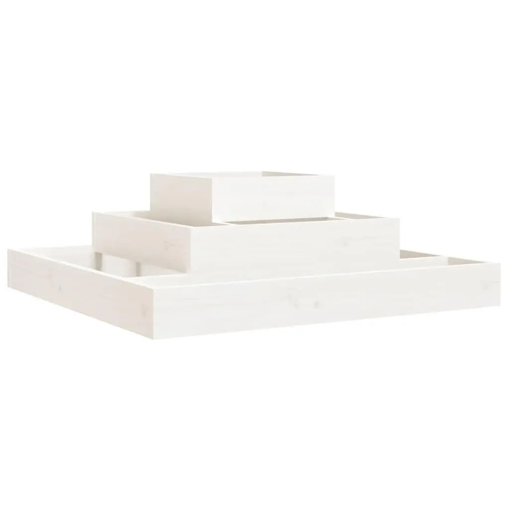 vidaXL Plantekasse hvit 80x80x27 cm heltre furu