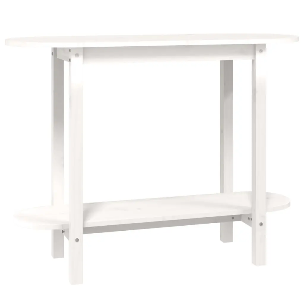 vidaXL Konsollbord hvit 110x40x80 cm heltre furu