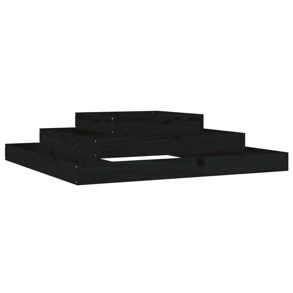 vidaXL Plantekasse svart 110x110x27 cm heltre furu