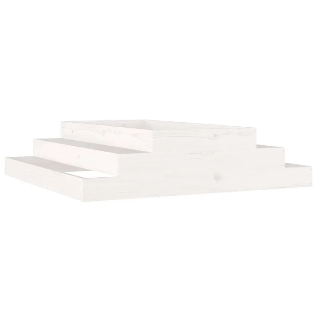 vidaXL Plantekasse hvit 110x110x27 cm heltre furu
