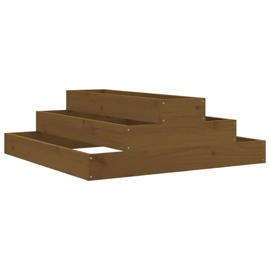 vidaXL Plantekasse honningbrun 80x80x27 cm heltre furu