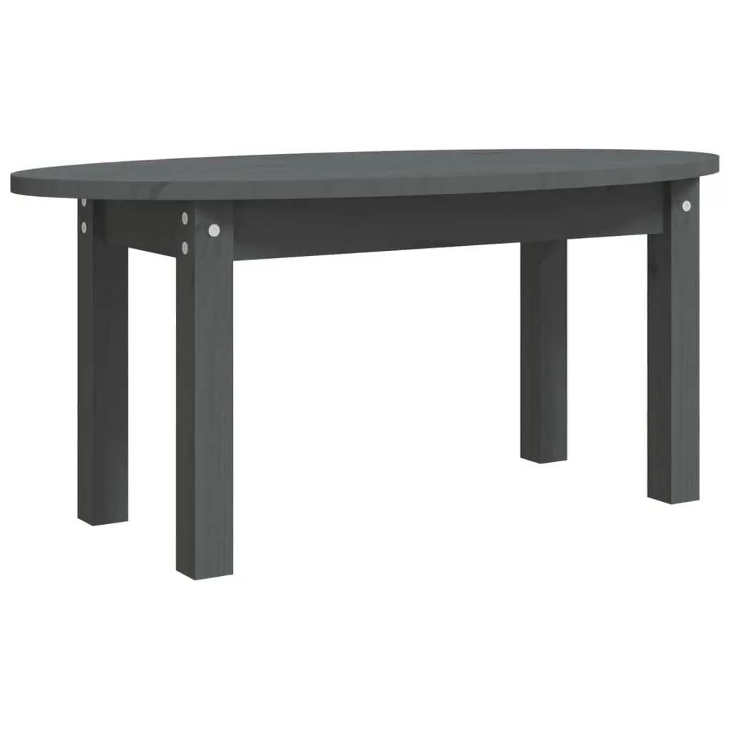 vidaXL Salongbord grå 80x40x35 cm heltre furu