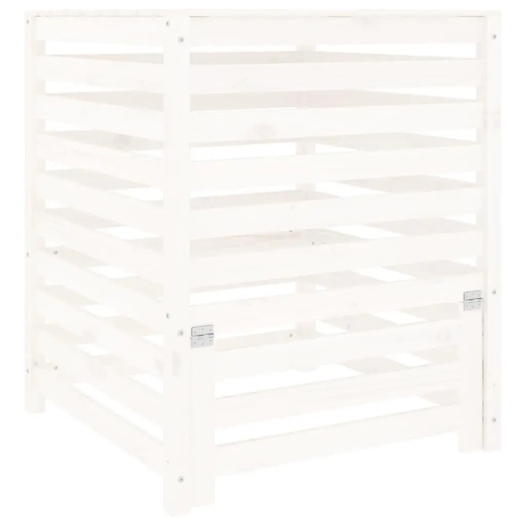 vidaXL Kompostkasse hvid 82,5x82,5x99,5 cm heltre furu