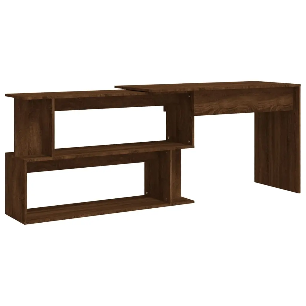 vidaXL Skrivebord hjørne brun eik 200x50x76 cm konstruert tre