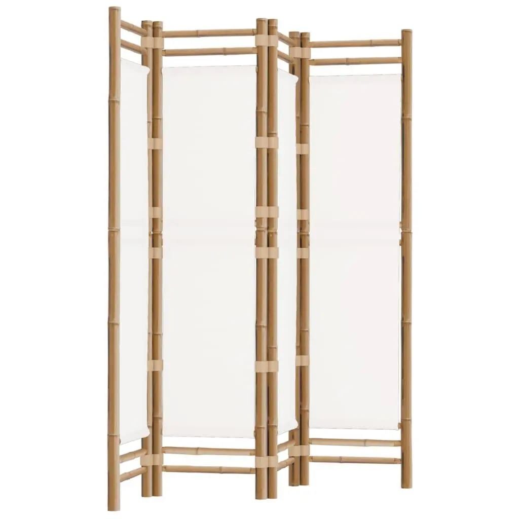 vidaXL Sammenleggbar romdeler 4 paneler 160 cm bambus og lerret