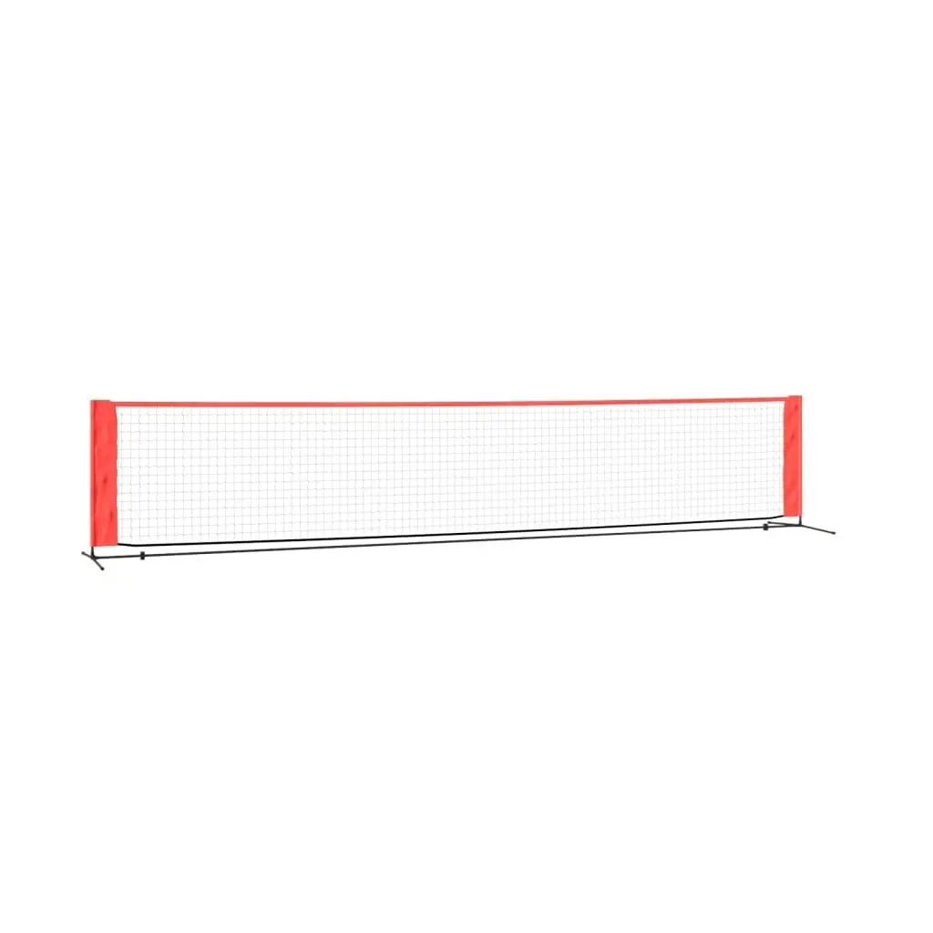 vidaXL Tennisnett svart og rød 500x100x87 cm polyester