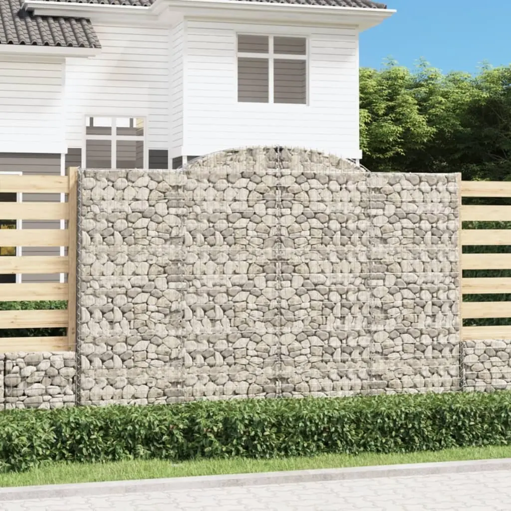 vidaXL Gabionkurv buet 300x50x200/220 cm galvanisert jern