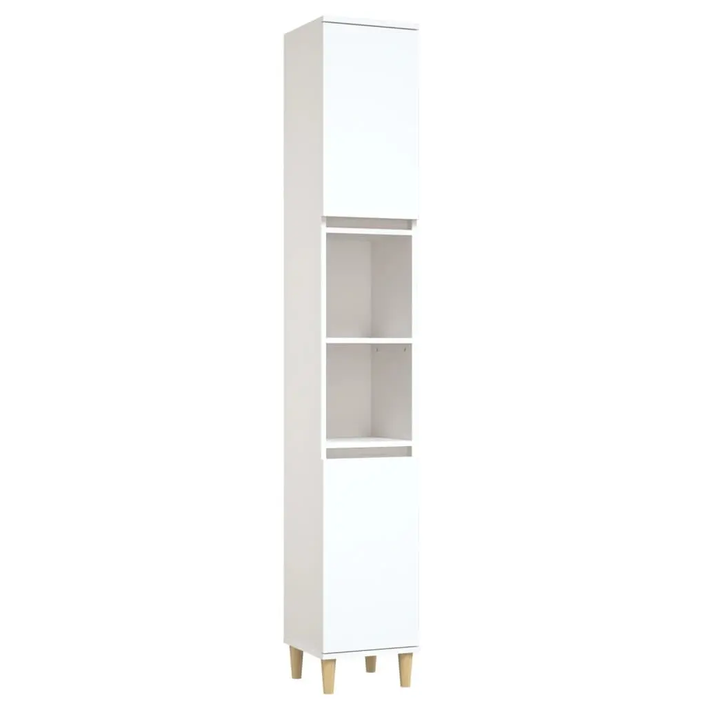 vidaXL Baderomsskap hvit 30x30x190 cm konstruert tre