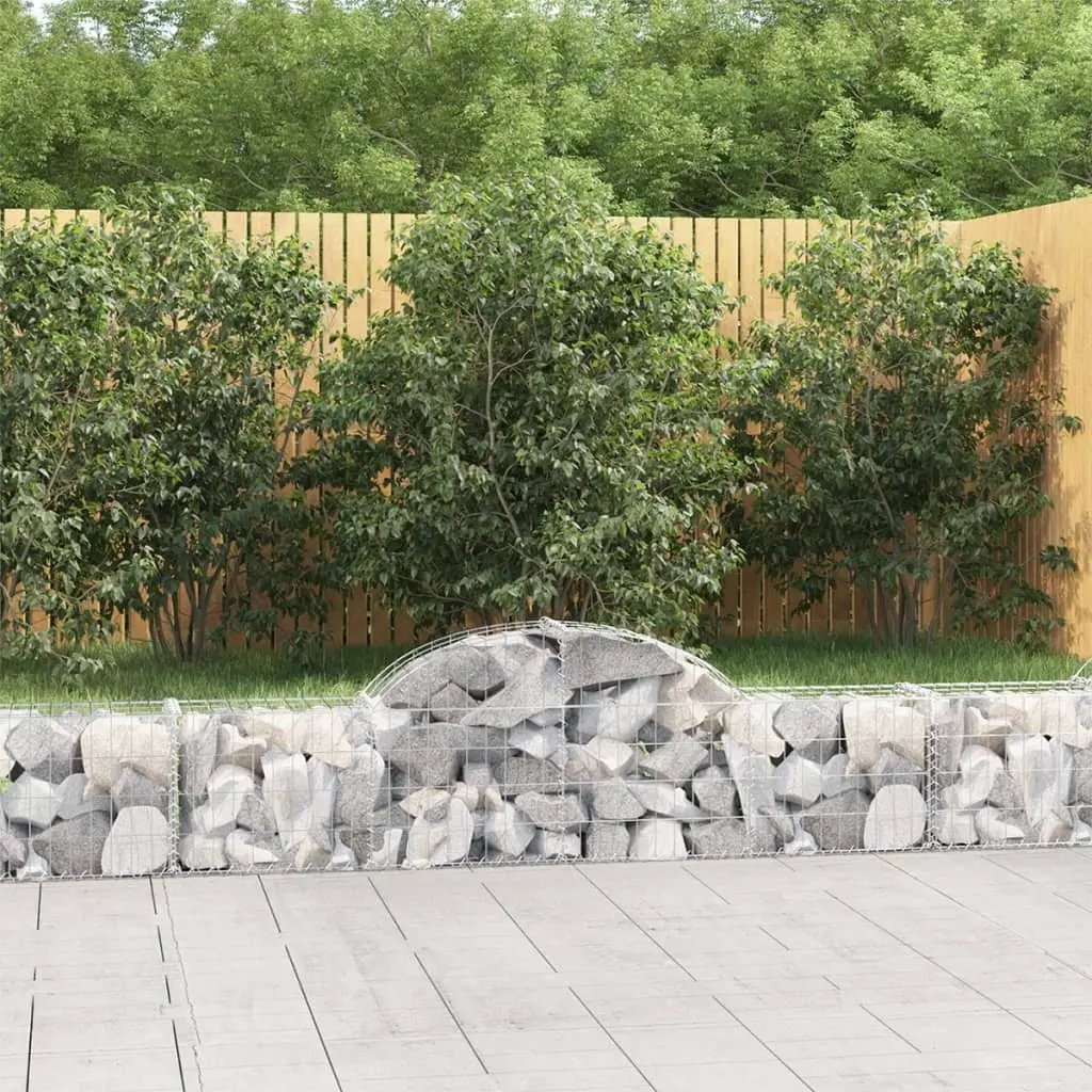 vidaXL Gabionkurver buede 5 stk 200x30x40/60 cm galvanisert jern