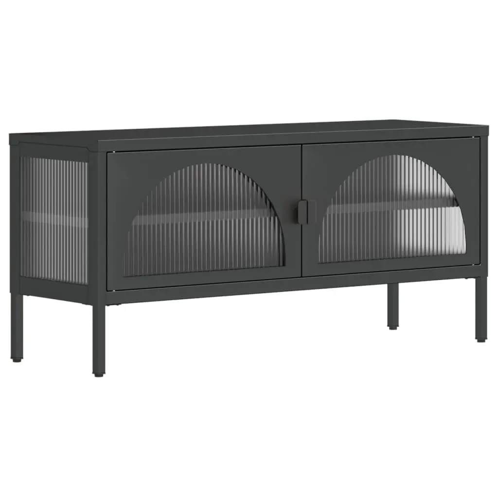 vidaXL TV-benk svart 105x35x50 cm glass og stål