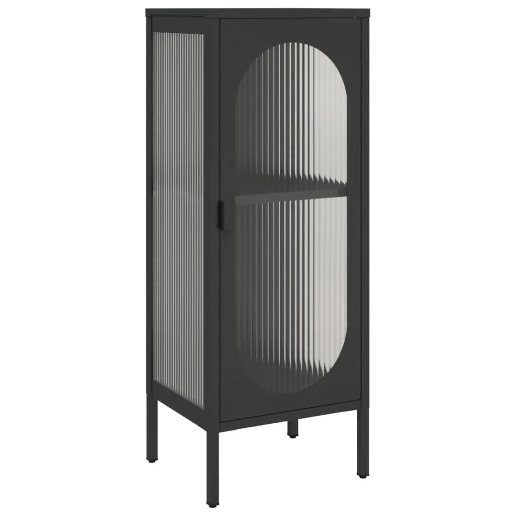 vidaXL Skjenk svart 40x35x105 cm glass og stål