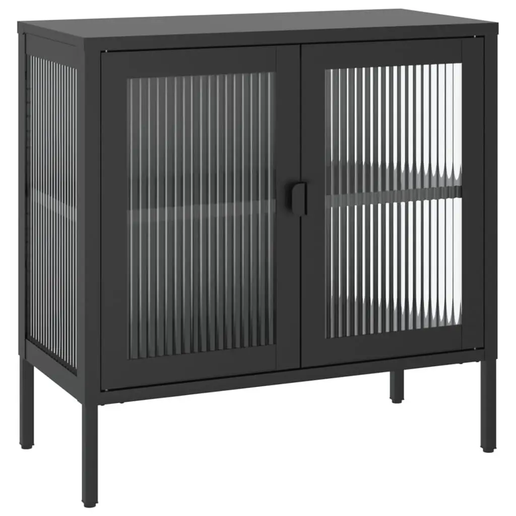 vidaXL Skjenk svart 70x35x70 cm glass og stål