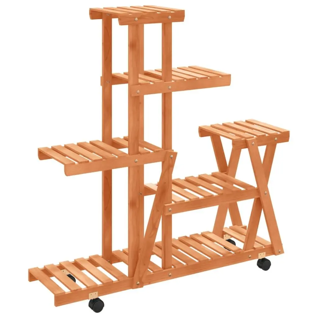 vidaXL Blomsterstativ med hjul 95x25x101 cm heltre gran