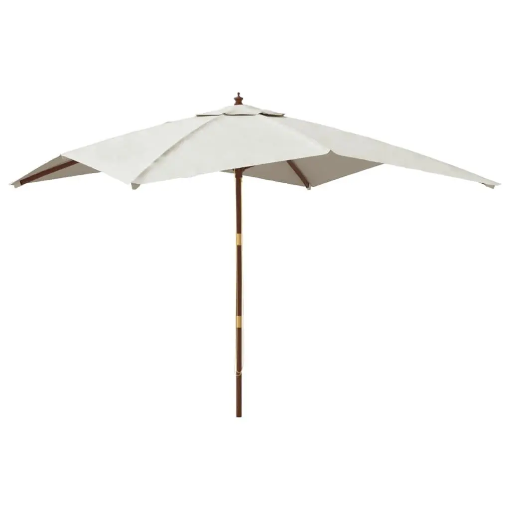 vidaXL Hageparasoll med trestang sand 300x300x273 cm
