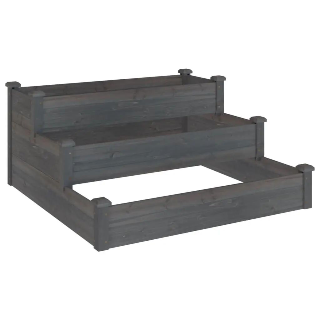 vidaXL Høybed grå 120x120x56 cm heltre gran