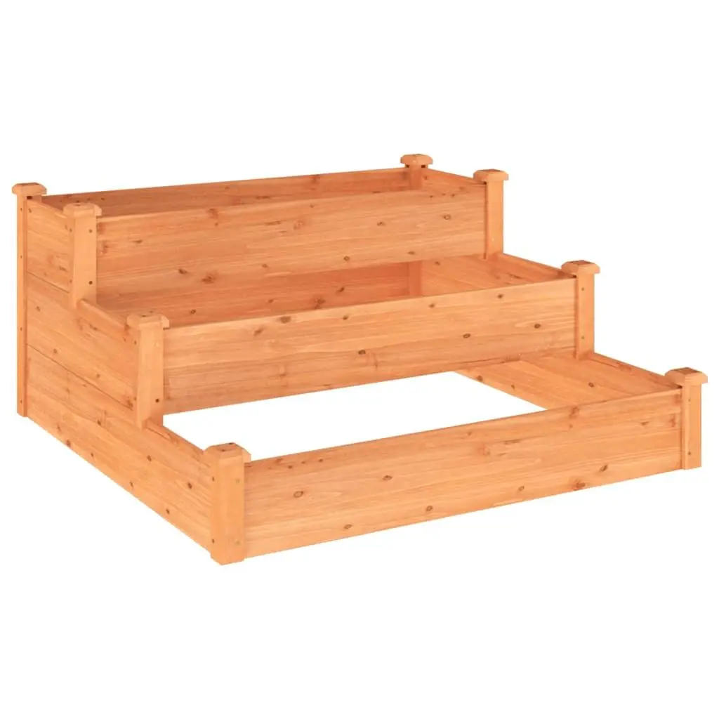 vidaXL Høybed brun 120x120x56 cm heltre gran