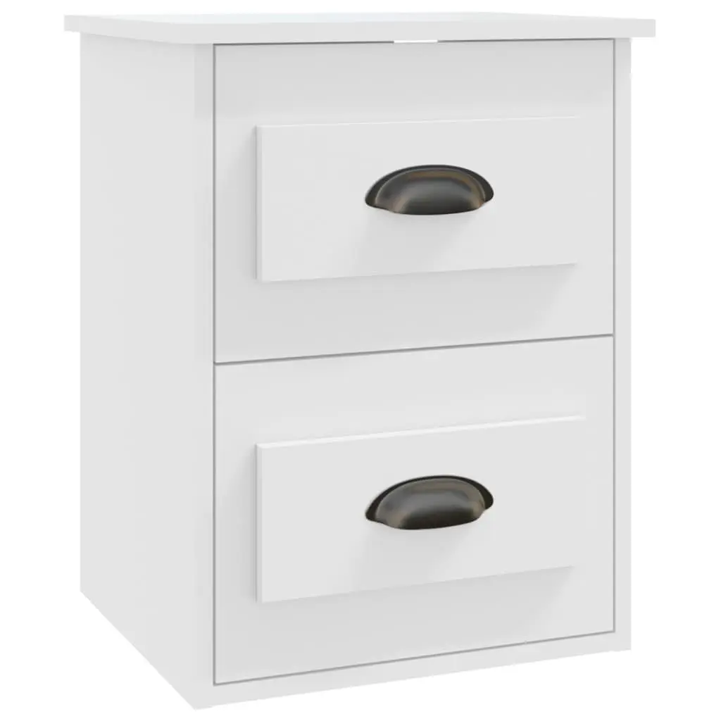 vidaXL Veggmontert nattbord hvit 41,5x36x53 cm